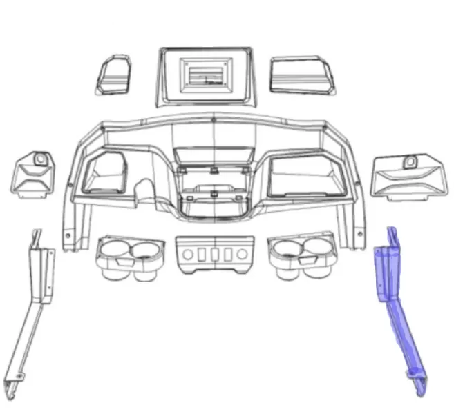 EZ Kruiser Raptor B4 Dash Front Right Side Guard Plate