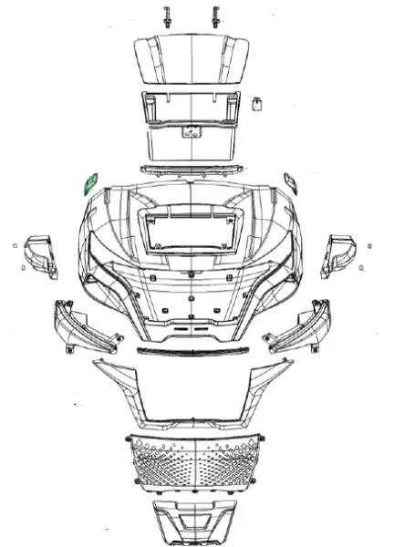 Raptor B4 Front Right Hood Spacer