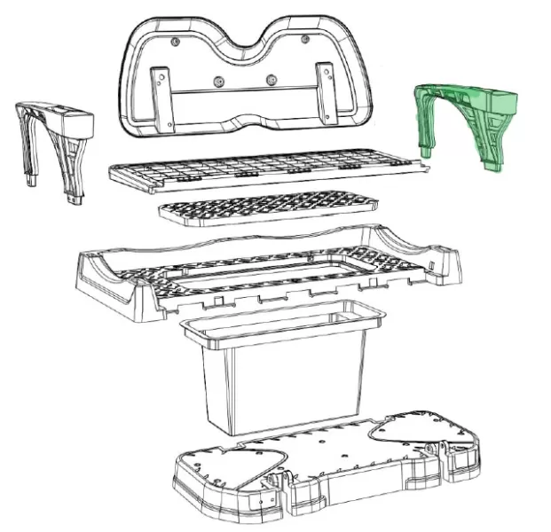 EZ Kruiser Raptor B4 Right Reverse Row Seat Armrest