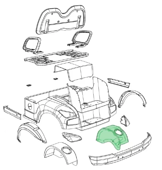 Raptor B4 Right Rear Mudguard